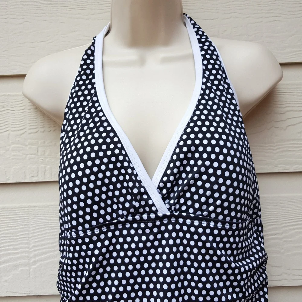 Women’s One Piece Halter Swimsuit Skirted - Picture 12 of 15